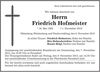 Sterbeanzeige von Hofmeister Friedrich